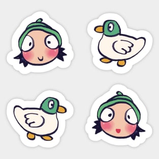 sarah and duck pattern / cute children's cartoon Sticker